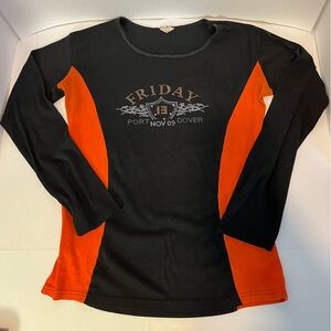 5/$25 Friday 13 Port Dover Nov 09 Oceanic XXL Orange Black Long sleeve Shirt
